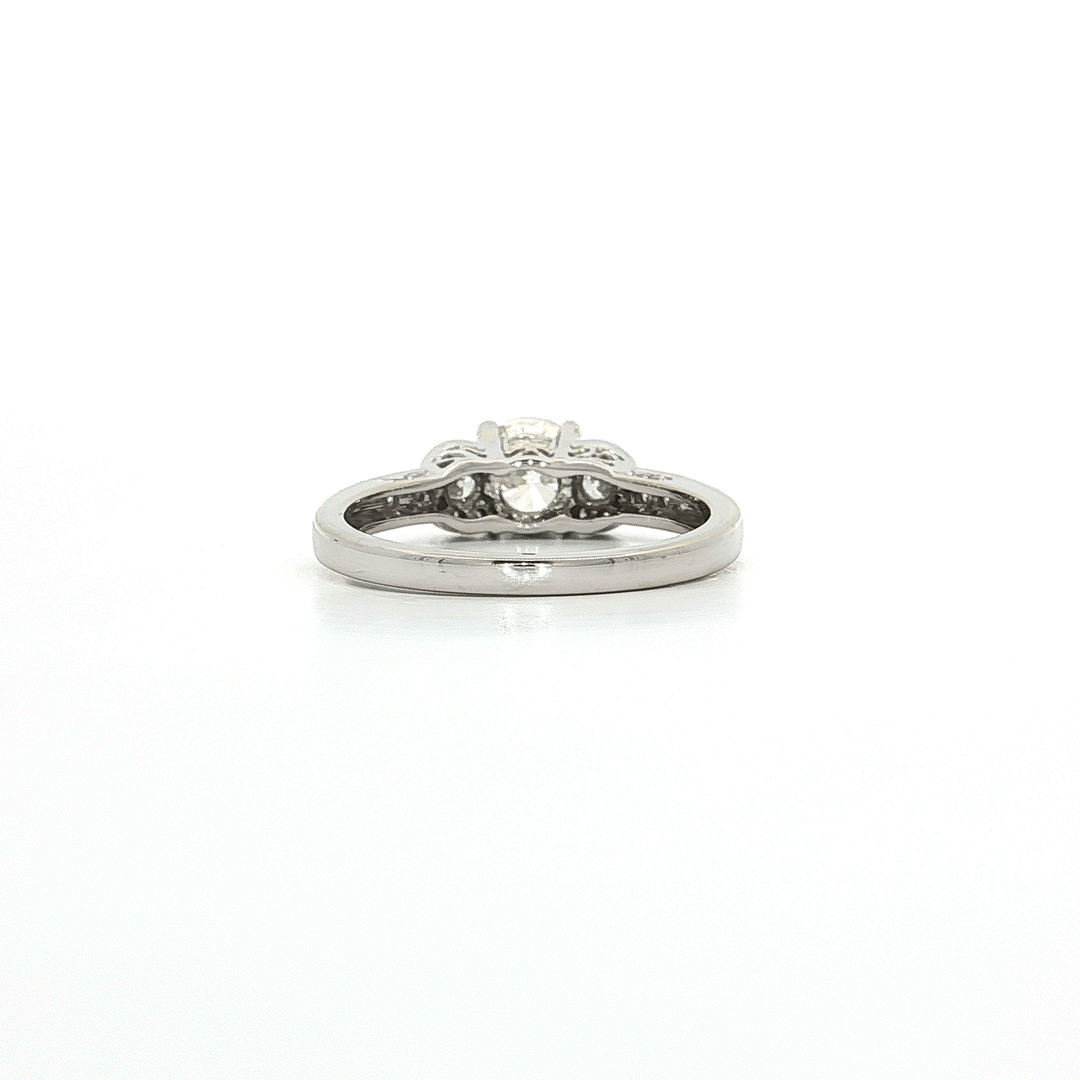 1.25 CTW EGL USA Certified Round Brilliant Cut Natural Diamond Engagement Ring in 18kt White Gold