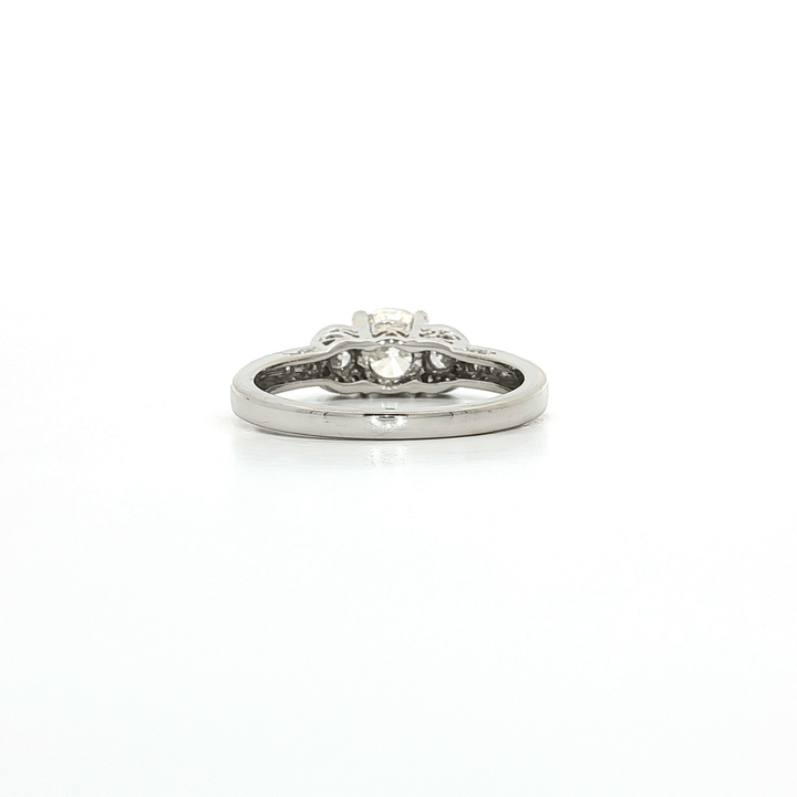 1.25 CTW EGL USA Certified Round Brilliant Cut Natural Diamond Engagement Ring in 18kt White Gold