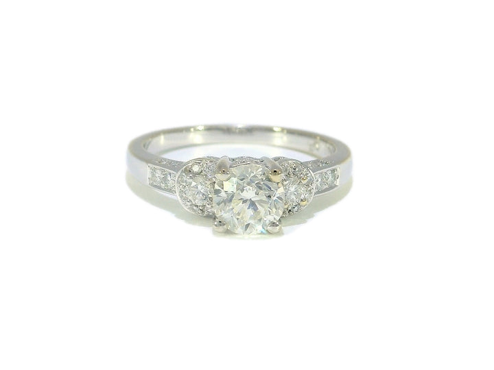 1.25 CTW EGL Certified Round Brilliant Cut Natural Diamond Engagement Ring in 18KT White Gold