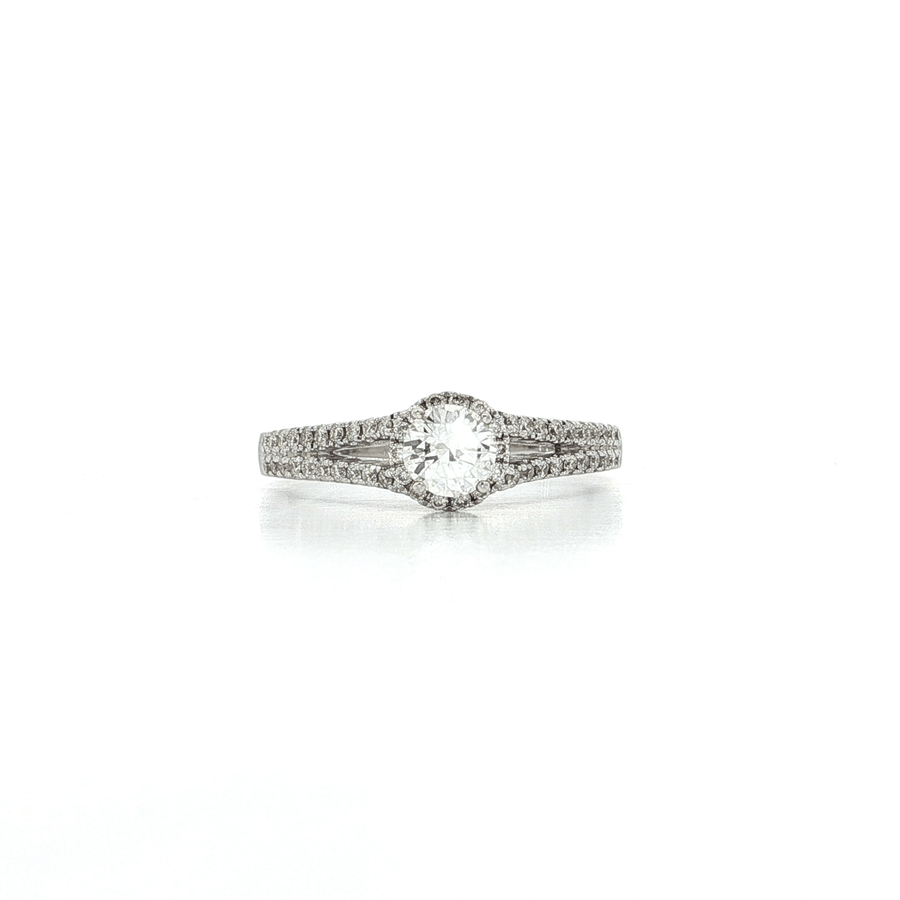Certified Round Brilliant Colorless Solitaire Diamond Ring (3/4 ct.) 18k White Gold