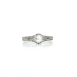 Certified Round Brilliant Colorless Solitaire Diamond Ring (¾ ct.) in 18k White Gold