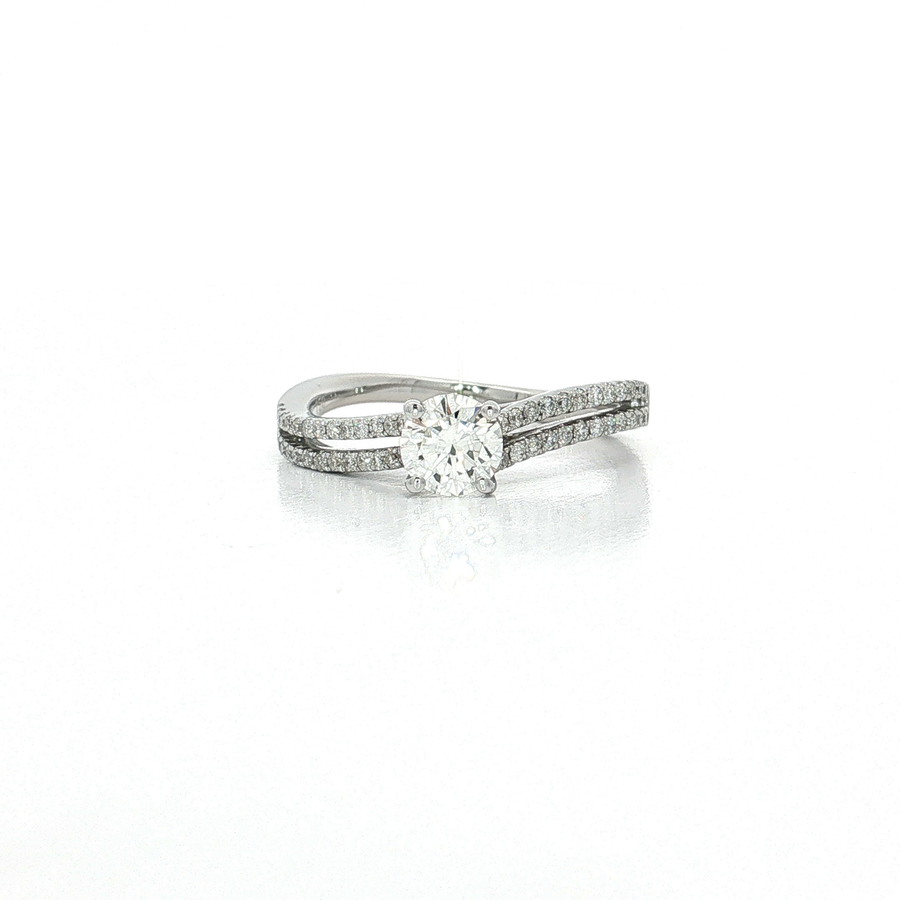 Pave Near-Flawless Diamond Engagement Ring (4/5 ct.) 18k White Gold