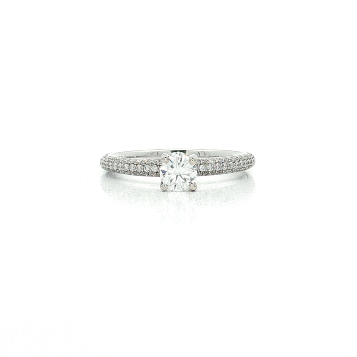 Pavé Near-Colorless & Near-Flawless Diamond Engagement Ring (1 ½ ct. tw.) in 18k White Gold
