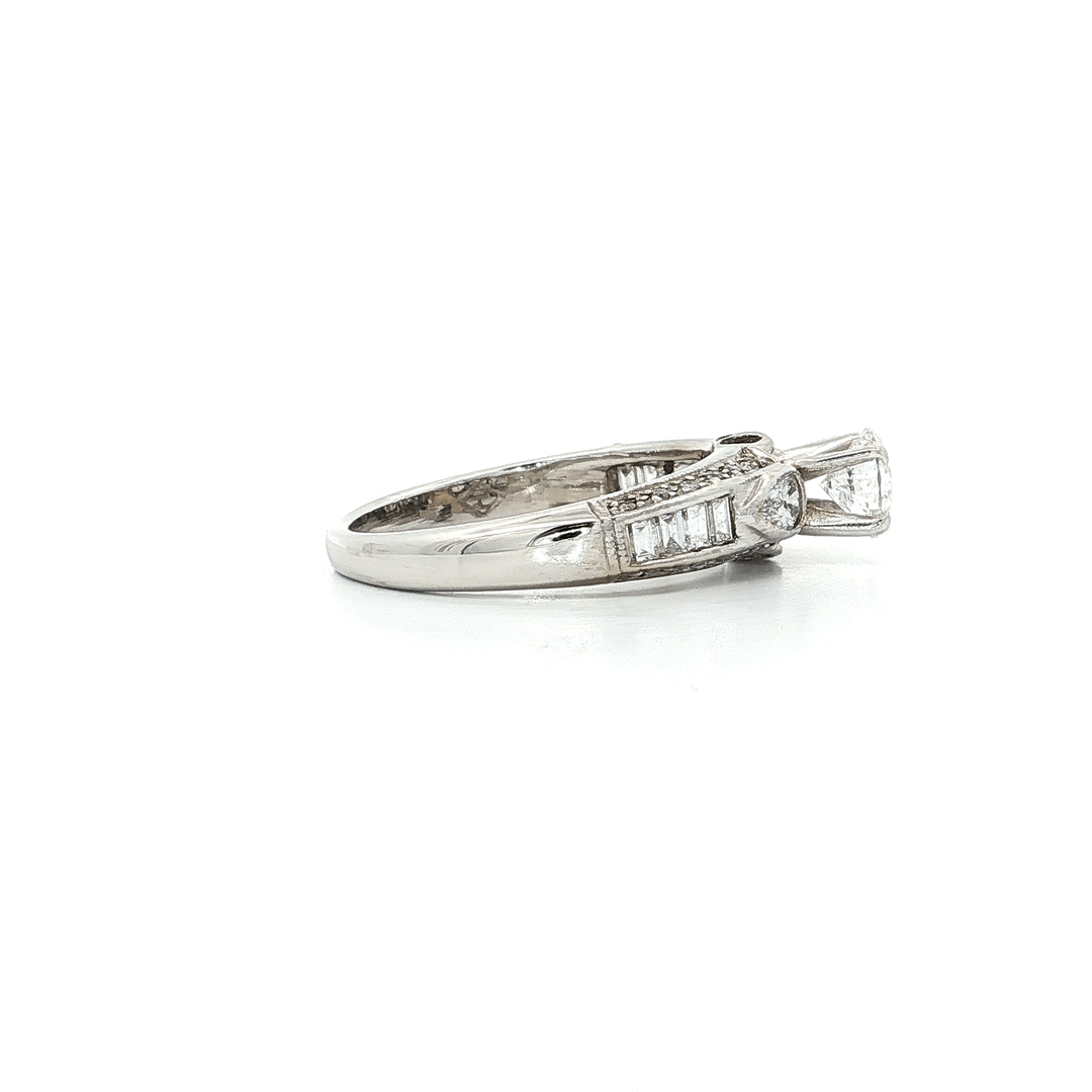 1.56 CTW IGI Certified Round Brilliant Diamond Engagement Ring in 18kt White Gold