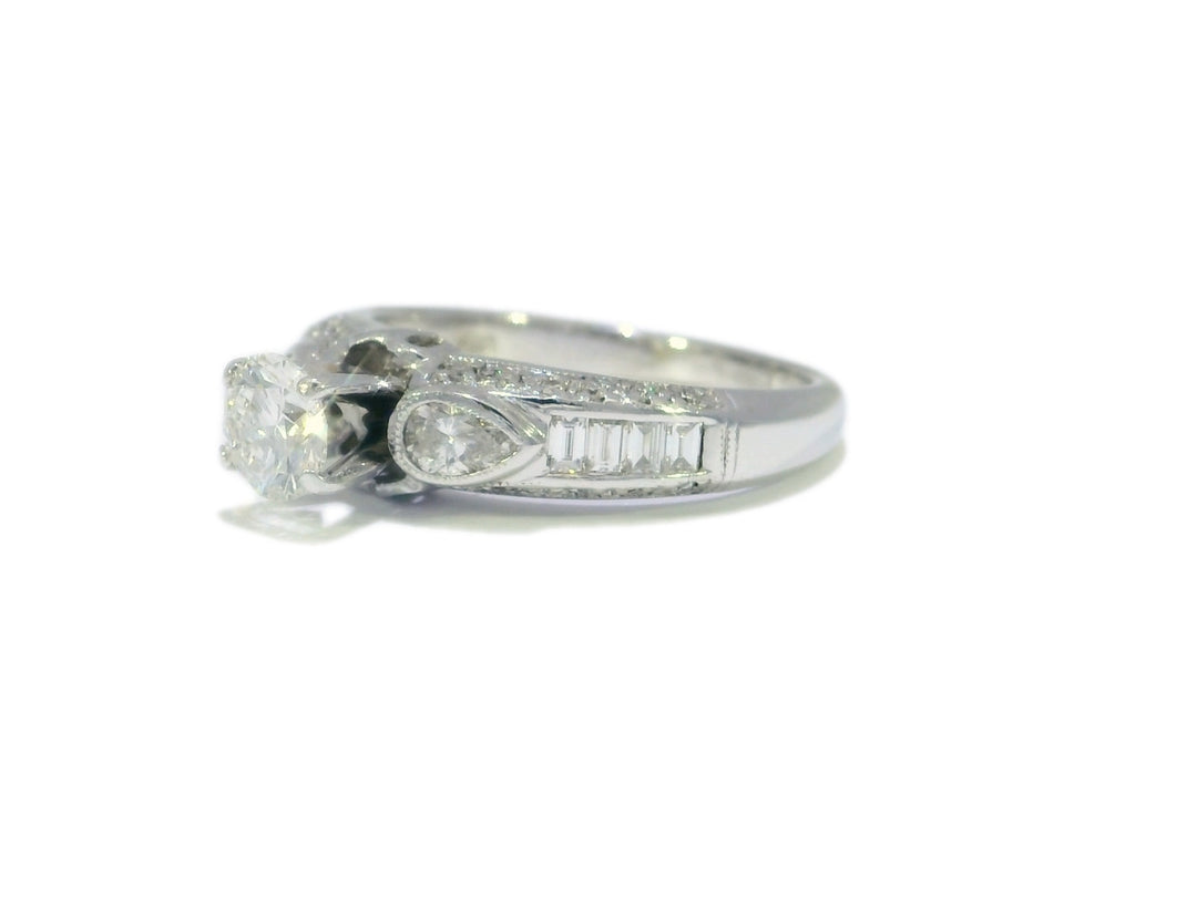 1.56 CTW IGI Certified Round Brilliant Diamond Engagement Ring in 18KT White Gold