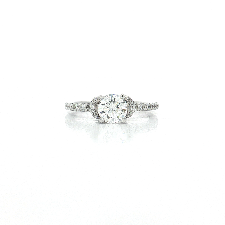 GIA Certified Pavé Near-Colorless Diamond Engagement Ring (1 ⅓ ct. tw.) in 18k White Gold