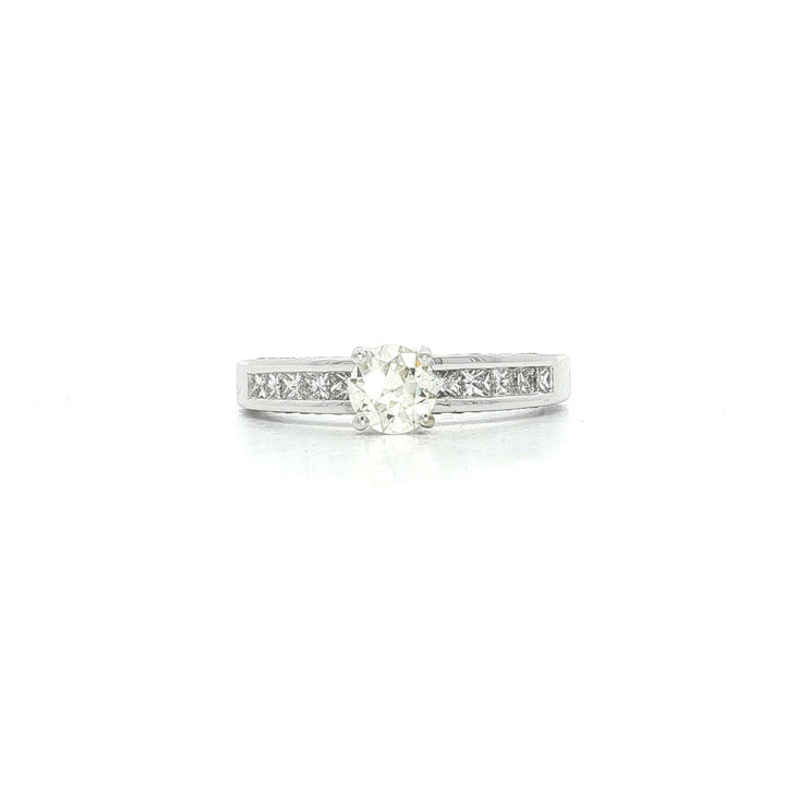 1.00 CTW EGL USA Certified Antique Old European Cut Diamond Engagement Ring in 18kt White Gold