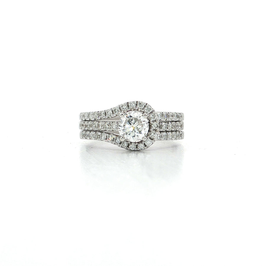 Colorless Diamond Bridal Set 14k White Gold