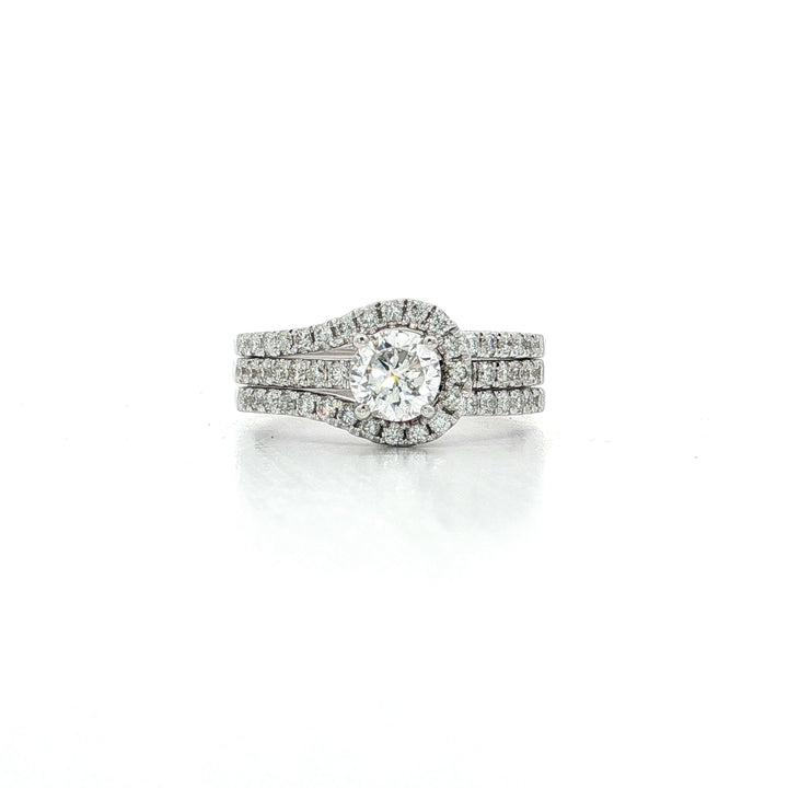 1.19 CTW Natural Colorless Round Brilliant Cut Diamond Bridal Set in 14kt White Gold