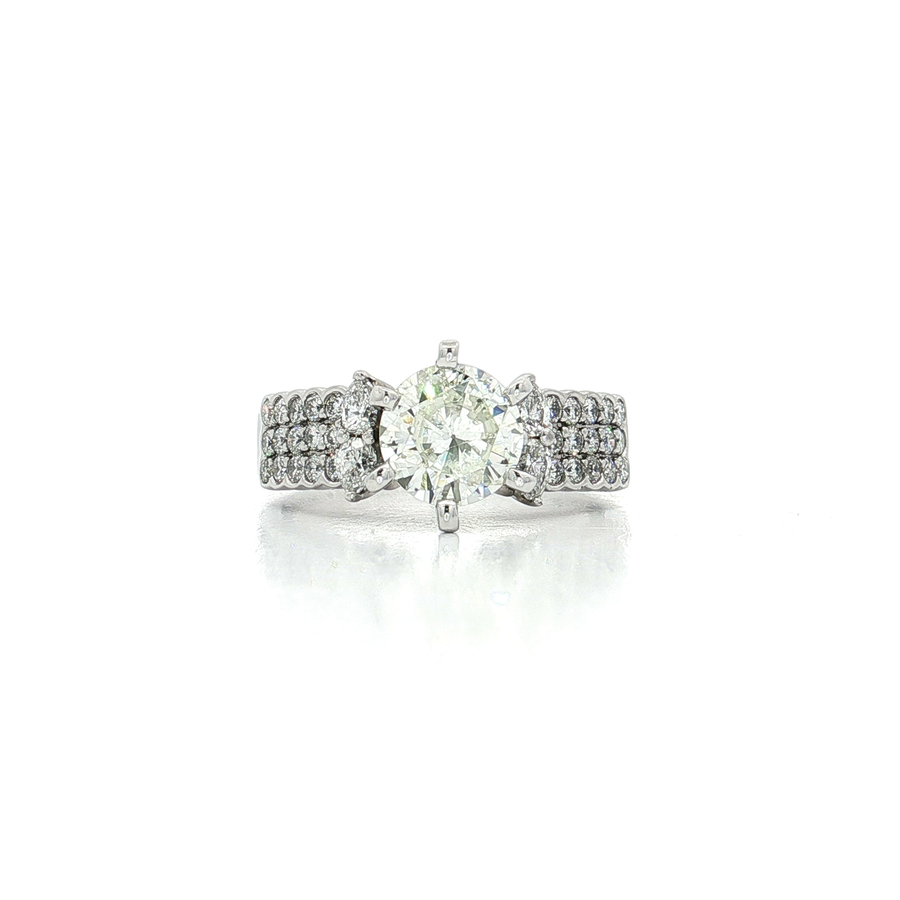 Diamond Sunburst Engagement Ring (2 ct.) 18k White Gold