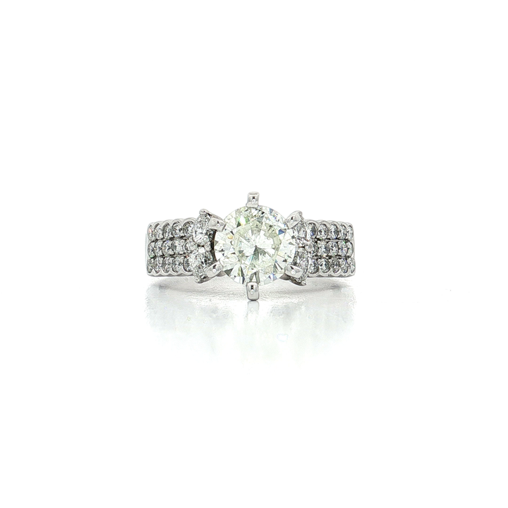 Diamond Sunburst Engagement Ring (2 ct.) in 18k White Gold