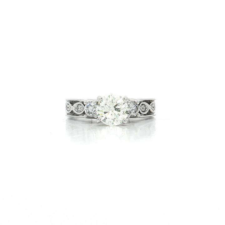GIA-Certified Round Brilliant Diamond Engagement Ring (1 ⅛ ct.) in 14k White Gold
