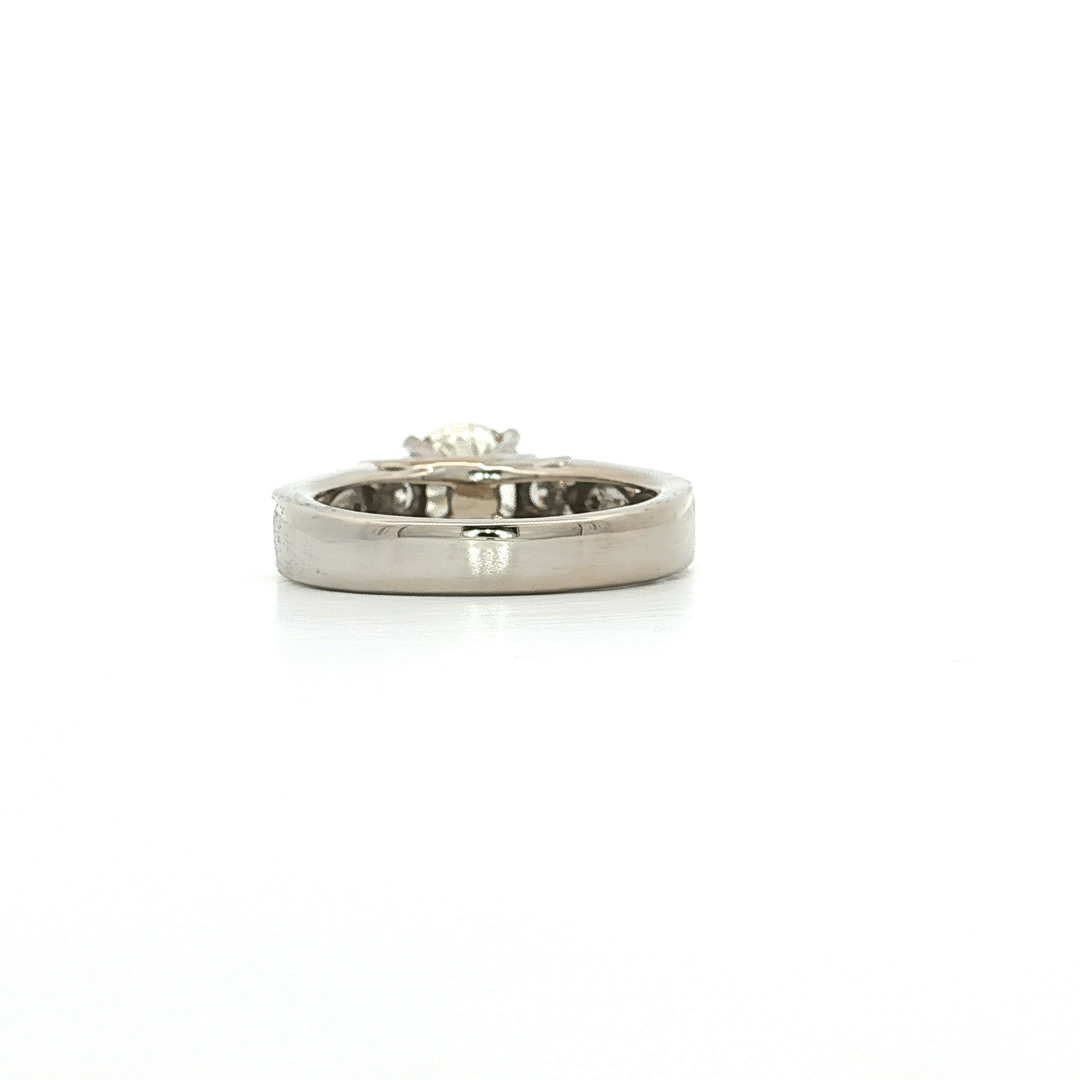 1.12 CTW GIA-Certified Round Brilliant Diamond Engagement Ring in 14kt White Gold