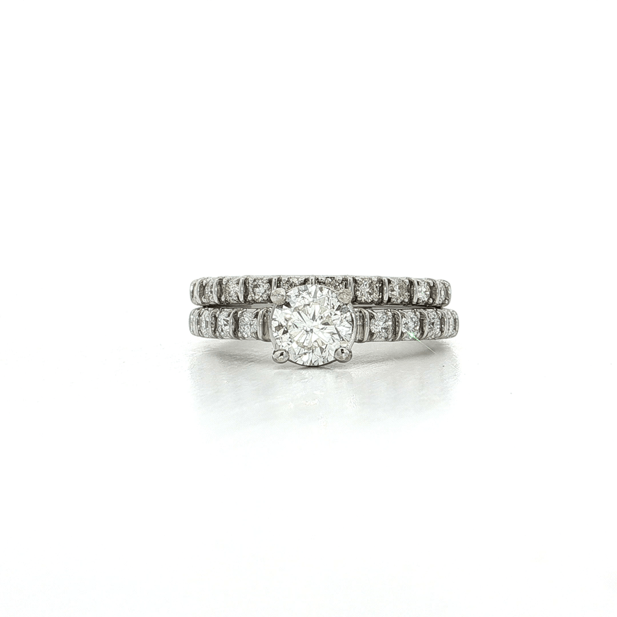 Round Diamond Bridal Set 14k White Gold