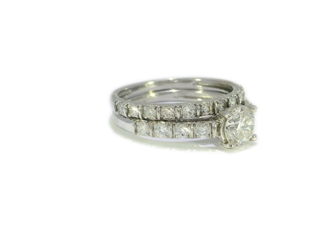 1.78 CTW Round Brilliant Cut Diamond Bridal Set in 14KT White Gold