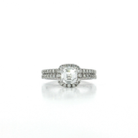 GIA Certified Asscher Cut Halo Colorless Near-Flawless Diamond Bridal Set (1 ⅗ ct. tw.) in 18k White Gold
