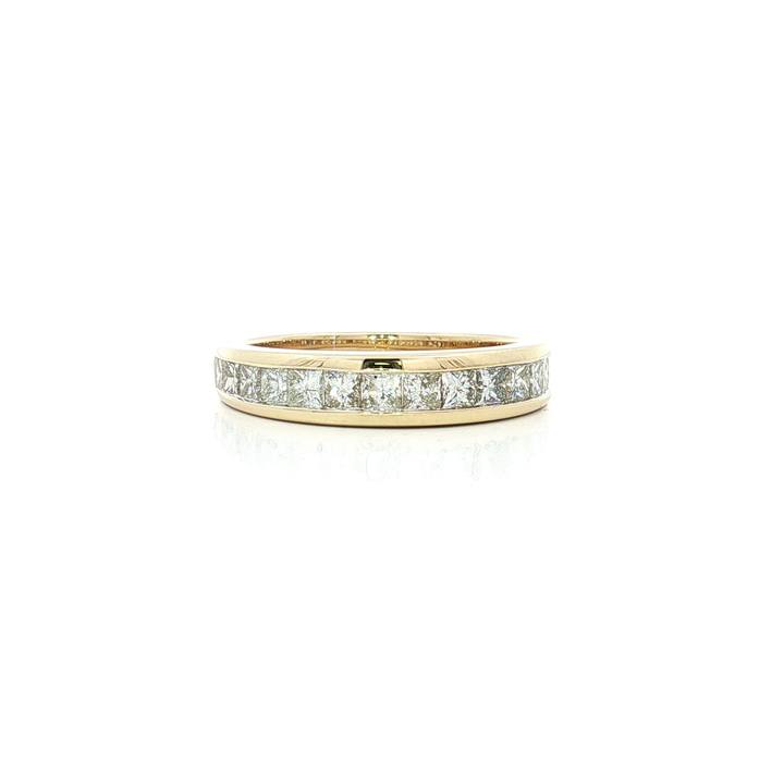 Colorless Princess Cut Diamond Channel-Set Anniversary Band (1 ⅒ ct. tw.) in 14k Yellow Gold
