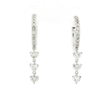 Heart Colorless Nearly Flawless Diamond Dangle Hoop Earrings (⅞ ct. tw.) in 18k White Gold