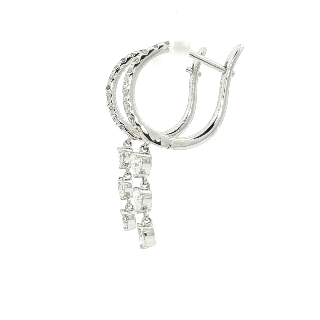 0.88 CTW Natural Heart Brilliant Cut Colorless Nearly Flawless Diamond Dangle Earrings in 18kt White Gold – Jewelry Depot, Inc.