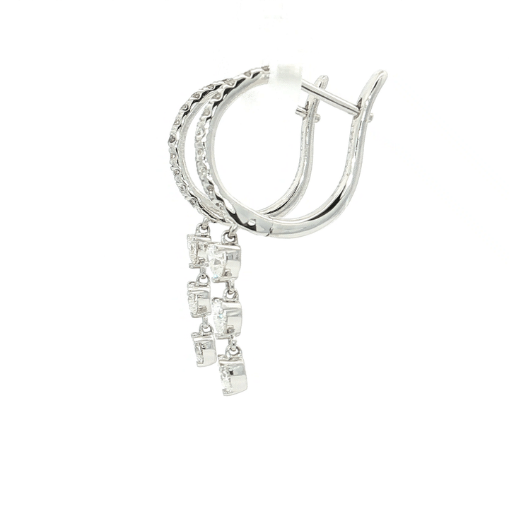 0.88 CTW Natural Heart Brilliant Cut Colorless Nearly Flawless Diamond Dangle Earrings in 18kt White Gold – Jewelry Depot, Inc.