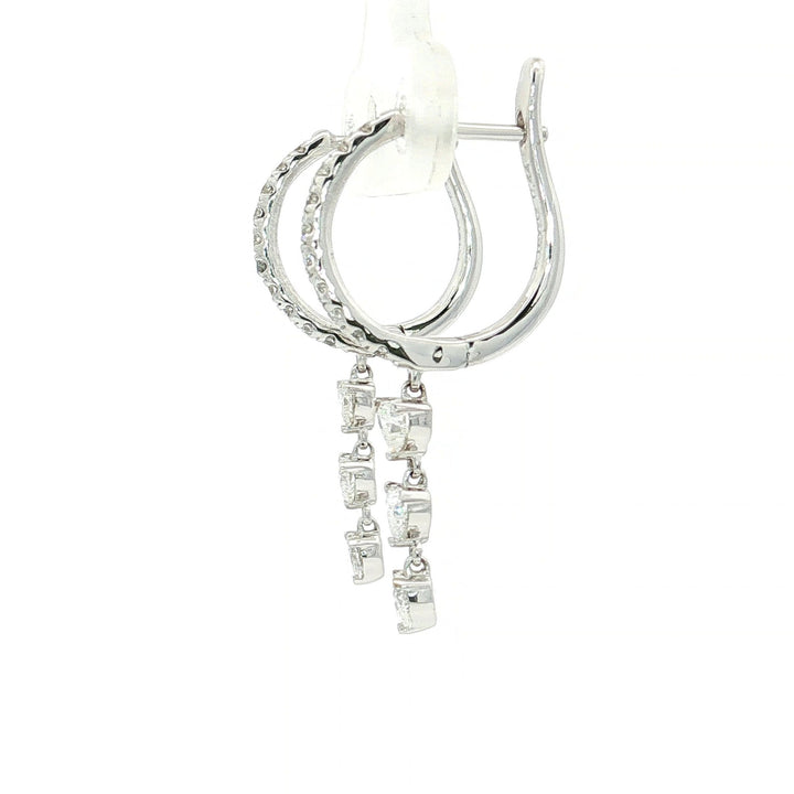 0.88 CTW Natural Heart Brilliant Cut Colorless Nearly Flawless Diamond Dangle Earrings in 18kt White Gold – Jewelry Depot, Inc.