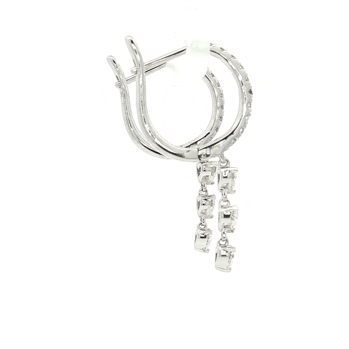 0.88 CTW Natural Heart Brilliant Cut Colorless Nearly Flawless Diamond Dangle Earrings in 18kt White Gold – Jewelry Depot, Inc.