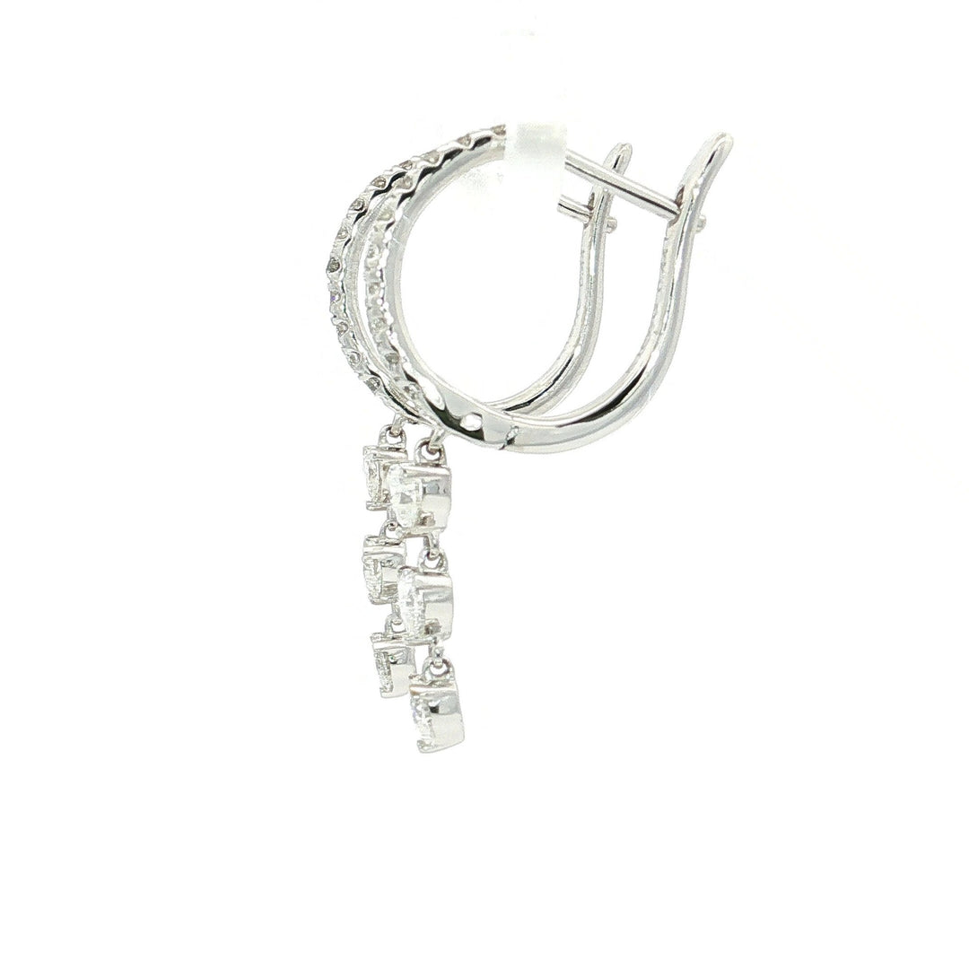 0.88 CTW Natural Heart Brilliant Cut Colorless Nearly Flawless Diamond Dangle Earrings in 18kt White Gold – Jewelry Depot, Inc.