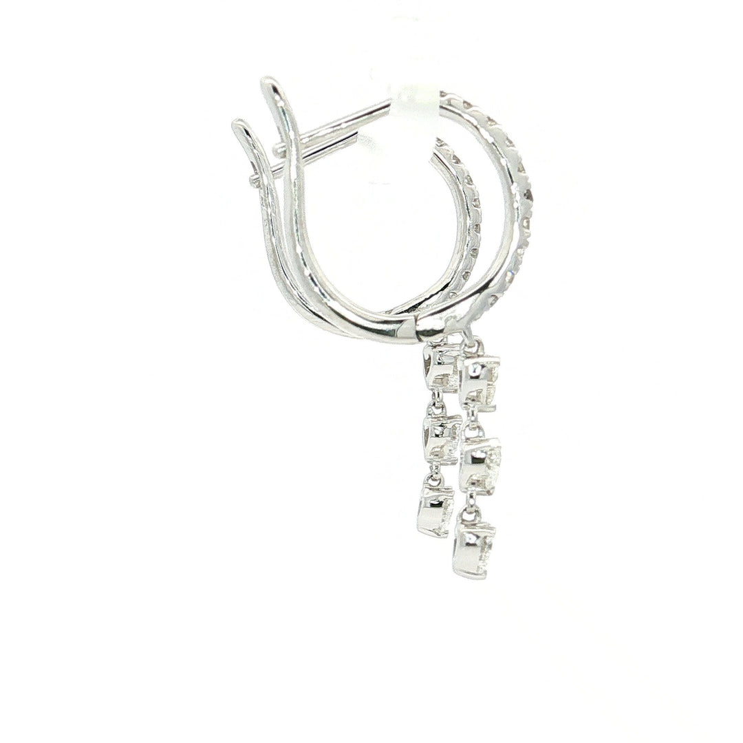 0.88 CTW Natural Heart Brilliant Cut Colorless Nearly Flawless Diamond Dangle Earrings in 18kt White Gold – Jewelry Depot, Inc.