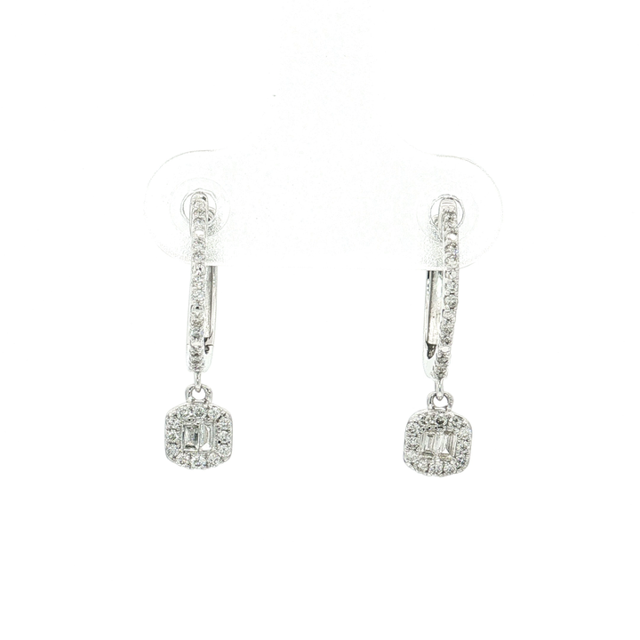 Colorless Nearly Flawless Diamond Hoop Earrings (⅖ ct. tw.) in 14k White Gold