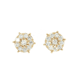Cluster Colorless Nearly Flawless Diamond Stud Earrings (2 ct. tw.) in 14k Yellow Gold