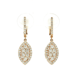 Marquise Shape Pavé Cluster Colorless Nearly Flawless Diamond Drop Earrings (1 ½ ct. tw.) in 14k Yellow Gold