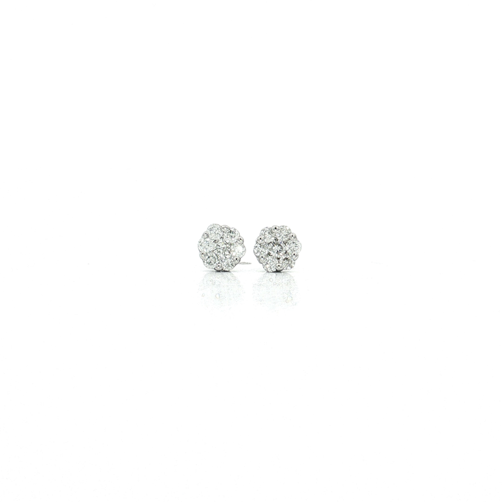 Cluster Colorless Diamond Stud Earrings (⅜ ct. tw.) in 14k White Gold