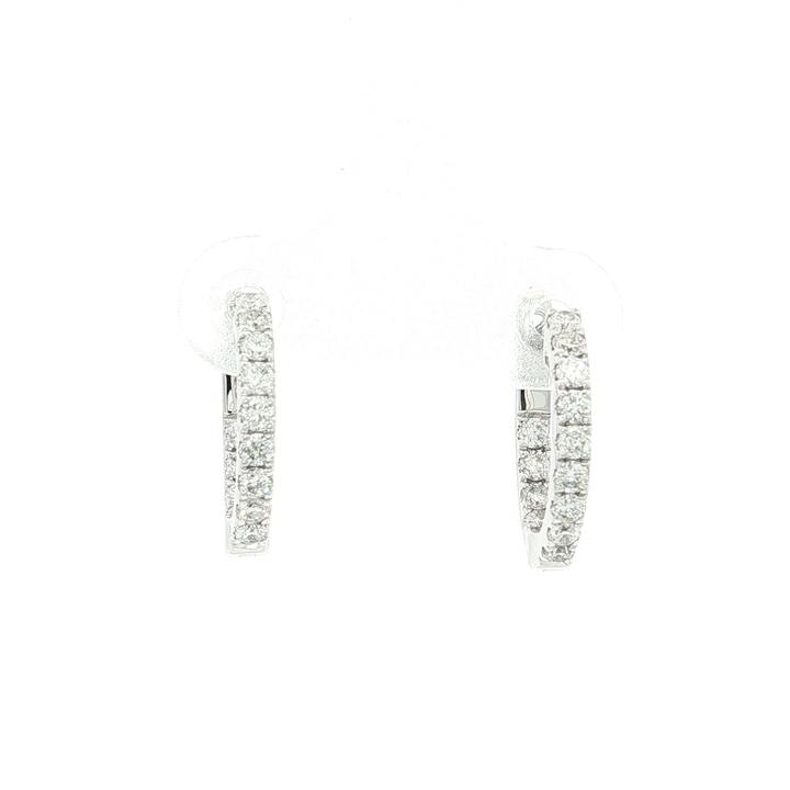 Inside-Out Colorless Nearly Flawless Diamond Hoop Earrings (¾ ct. tw.) in 14k White Gold