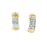 Channel-Set Princess Colorless Nearly Flawless Diamond Half Hoop Earrings (1 ⅗ ct. tw.) in 18k Yellow Gold & Platinum