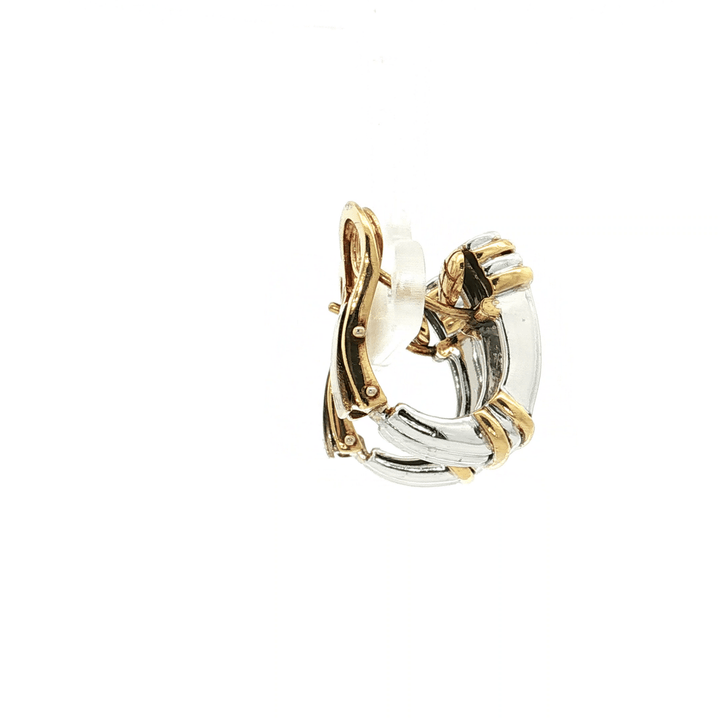 1.60 CTW Natural Princess Cut Colorless Nearly Flawless Diamond Earrings Channel - Set in Platinum & 18kt Yellow Gold – Jewelry Depot, Inc.