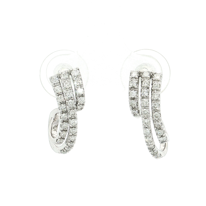 Twist Near-Colorless Diamond Hoop Earrings (¾ ct. tw.) in 14k White Gold