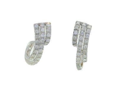 0.75 CTW Natural Diamond Matrix Hoop Earrings in 14kt White Gold – Jewelry Depot, Inc.