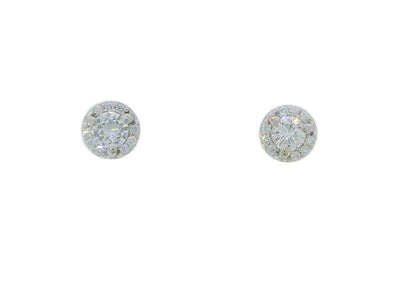 0.38 CTW Natural Near Colorless Near Flawless Diamond Halo Earrings in 14kt White Gold – Jewelry Depot, Inc.