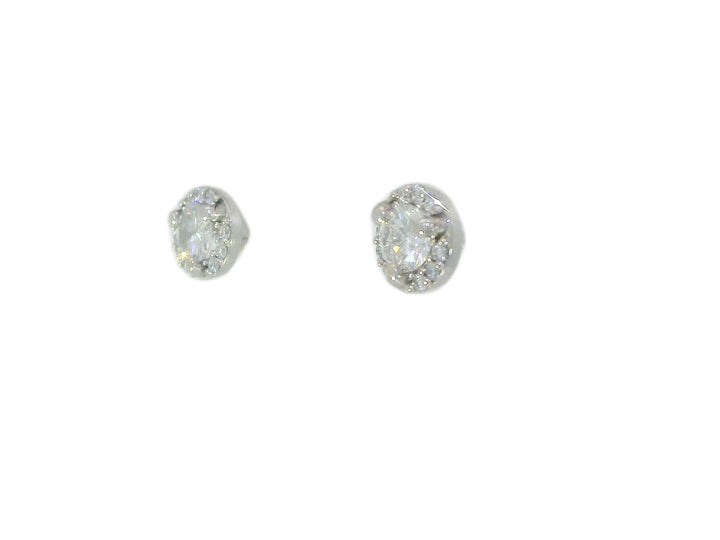 0.38 CTW Diamond Halo Earrings in 14KT White Gold