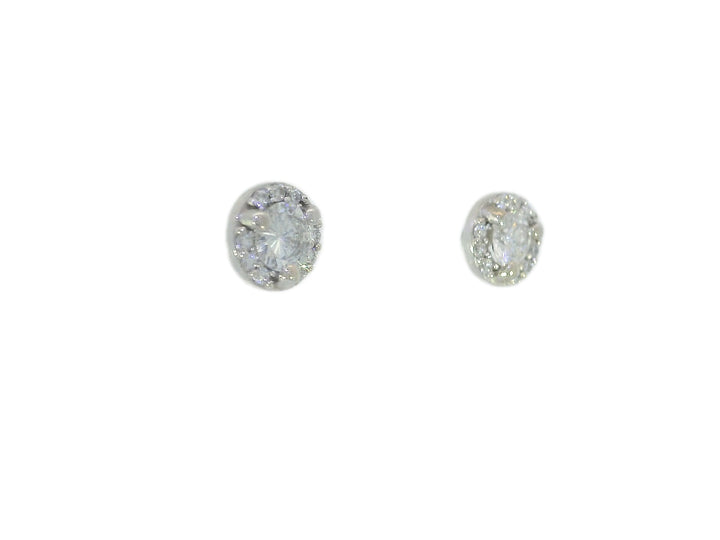 0.38 CTW Diamond Halo Earrings in 14KT White Gold