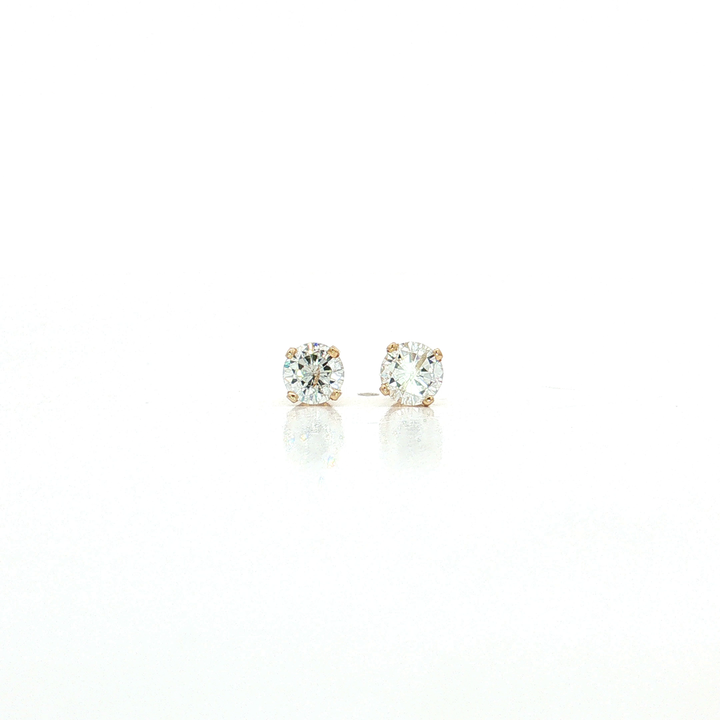 Solitaire Near-Colorless Diamond Stud Earrings (⅔ ct. tw.) in 14k Yellow Gold