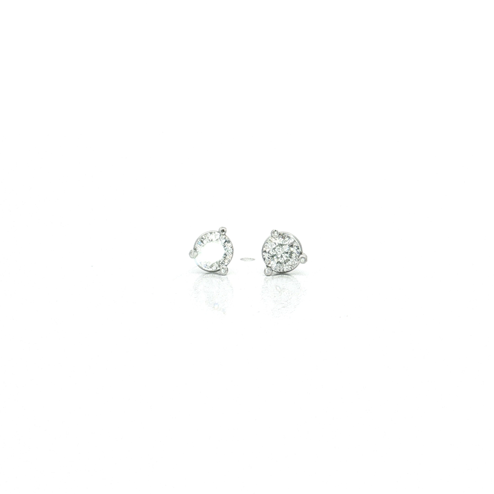 Martini Colorless Diamond Stud Earrings (½ ct. tw.) in 14k White Gold