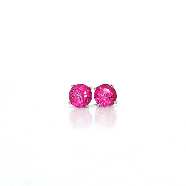 Vivid Pink Mystic Topaz Stud Earrings (2 ⅕ ct. tw.) in 14k White Gold