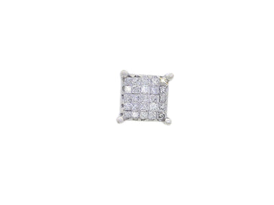 0.25 CTW Square Natural Diamond Cluster Single Stud Earring in 14kt White Gold – Jewelry Depot, Inc.