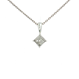 Invisibly-Set Near-Colorless Princess Cut Diamond Pendant Necklace (¼ ct. tw.) in 14k White Gold