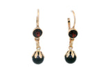 Garnet & Onyx Dangle Earrings (⅘ ct. tw.) in 14k Yellow Gold