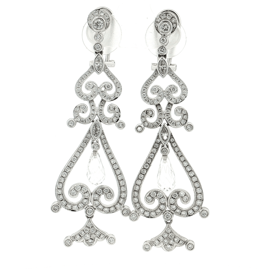 Nearly Flawless Colorless Diamond Chandelier Earrings (3 ct. tw.) 18k White Gold