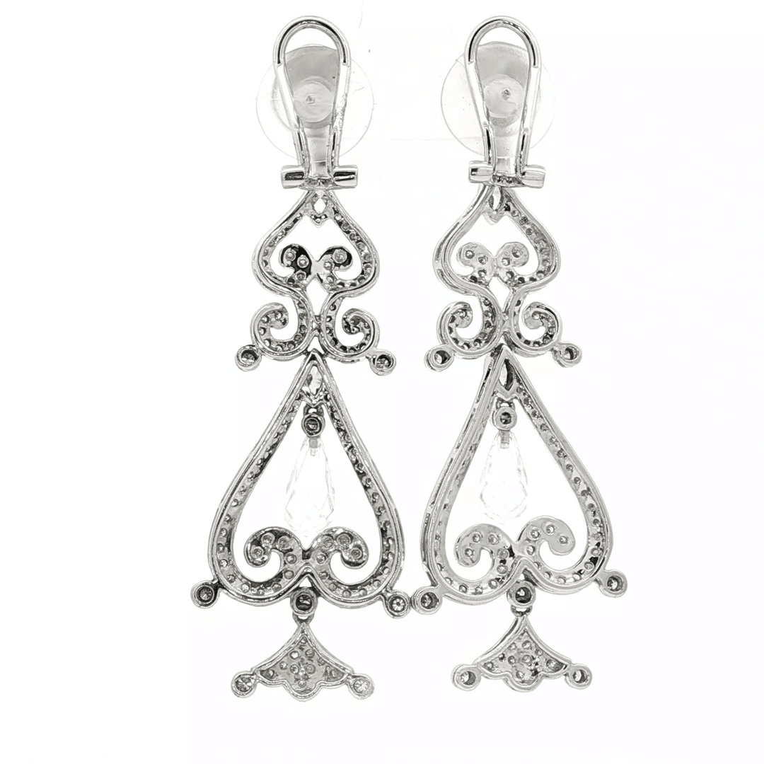 3.00 CTW Natural Colorless Nearly Flawless Diamond Chandelier Earrings in 18kt White Gold – Jewelry Depot, Inc.
