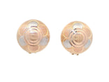 Tri-Color 14k Gold Button Huggie Earrings in Yellow, White & Rose Gold