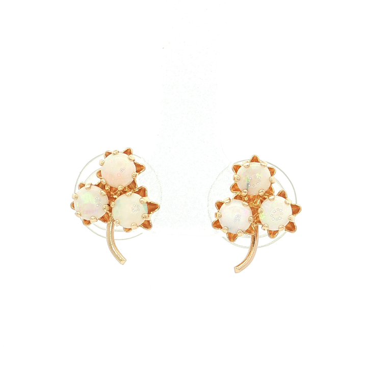 Opal Clover Stud Earrings (1 ⅒ ct. tw.) in 14k Yellow Gold